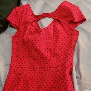 Red polka dot dress